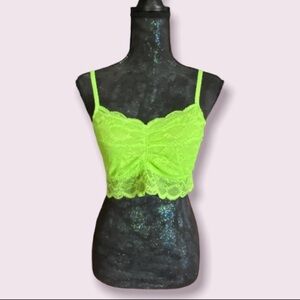 SO® Floral Lace Bralette in Lime Green